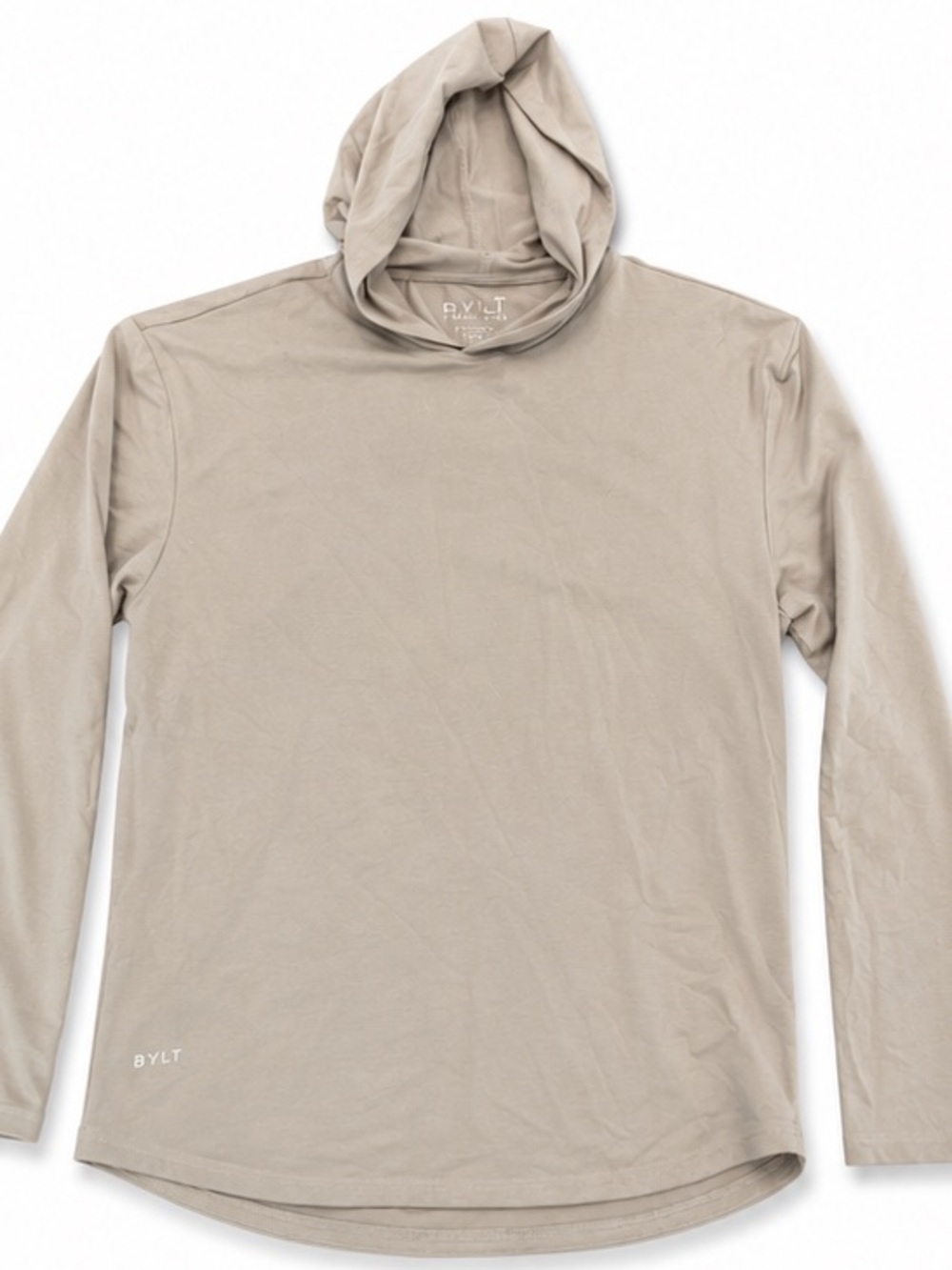 Men’s Taupe Hooded Long Sleeve Shirt